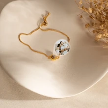 Customized Photo Projection Bracelet, Adjustable Stainless Steel Chain, DIY Photo Projection Bracelet, Charming New Year Gift - Multicolor 6 - View 5