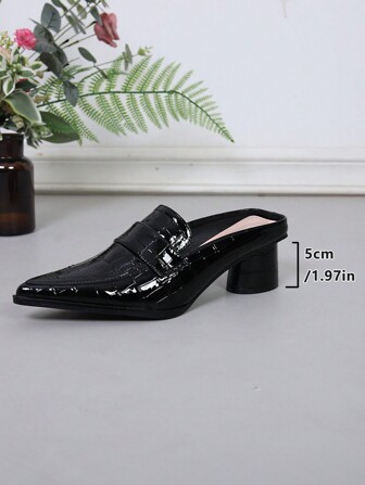 秋冬时尚女士复古穆勒鞋圆跟拖鞋尖头圆柱高跟鞋奢华格纹高跟凉鞋，橡胶鞋底，女士时尚鞋履独家小粗跟露跟凉鞋，适合所有季节派对的女士高跟鞋