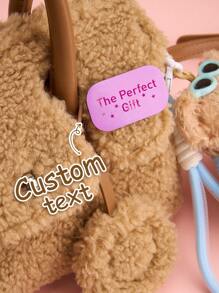 1pc Custom Text Pin Badge, Personalised Design Your Rectangle Enamel Pin, Customised Pin Badge, Personalised Shape Enamel Pin With Text, Bespoke, Resined Gift Stocking Stuffer, Filler, Secret Santa, School Shield, Prefect, Award, Letter Box Gift, Pocket Hug, Birthday Gift, Anniversary Gift, Memorial Gift, Gift For Girlfriend, Gift For Mom/Dad - Style-1 - View 5