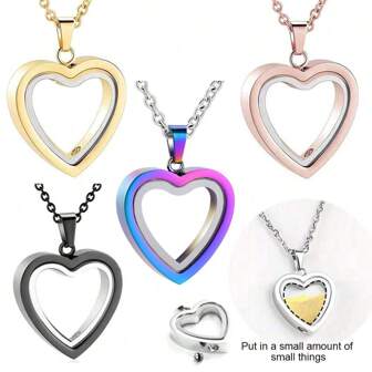 Glas Hjärtkremering Smycken För aska Förlorade nära och kära/husdjur Rostfritt stål Minnesmedaljong Urn Halsband Minnesakshänge med fyllningssatser Alla hjärtans dag, mamma, mors dag, present