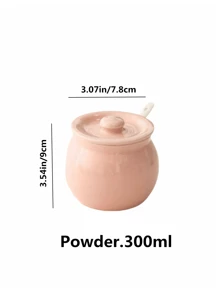 1 pièce Bocal à épices en céramique, bouteille à épices domestique, bocal à épices de luxe pour le sel, le MSG, le sucre, le piment, avec couvercle, convient pour l'hôtel, le restaurant, le bocal de stockage d'huile anti-moustique anti-insectes, pot de graisse en céramique blanc simple, résistant à la chaleur - Multicolore - Voir 6