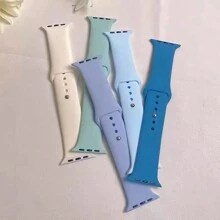 1 Stück Silikon Sport Armband kompatibel mit Apple Watch Bändern 38mm 40mm 41mm 42mm 44mm 45mm 46mm 49mm für Frauen Männer, weiches wasserdichtes Armband kompatibel mit Apple Watch Series 10 9 8 7 6 5 4 3 2 1 SE Ultra