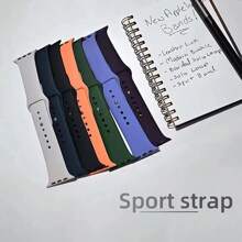 1 Stück Silikon Sport Armband kompatibel mit Apple Watch Bändern 38mm 40mm 41mm 42mm 44mm 45mm 46mm 49mm für Frauen Männer, weiches wasserdichtes Armband kompatibel mit Apple Watch Series 10 9 8 7 6 5 4 3 2 1 SE Ultra