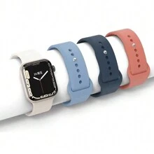 1 Stück Silikon Sport Armband kompatibel mit Apple Watch Bändern 38mm 40mm 41mm 42mm 44mm 45mm 46mm 49mm für Frauen Männer, weiches wasserdichtes Armband kompatibel mit Apple Watch Series 10 9 8 7 6 5 4 3 2 1 SE Ultra