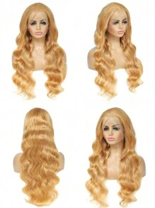 30 Inch Honey Blonde Wig Human Hair 13x6 Body Wave Honey Blonde Body Wave HD Lace Front Wig Human Hair 27#Colored Blonde Lace Frontal Wigs Human Hair Pre Plucked 180% Density Blonde Wig Human Hair - Gold - View 5