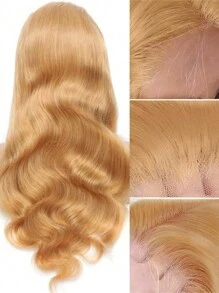 30 Inch Honey Blonde Wig Human Hair 13x6 Body Wave Honey Blonde Body Wave HD Lace Front Wig Human Hair 27#Colored Blonde Lace Frontal Wigs Human Hair Pre Plucked 180% Density Blonde Wig Human Hair - Gold - View 4