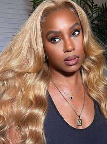 30 Inch Honey Blonde Wig Human Hair 13x6 Body Wave Honey Blonde Body Wave HD Lace Front Wig Human Hair 27#Colored Blonde Lace Frontal Wigs Human Hair Pre Plucked 180% Density Blonde Wig Human Hair - Gold - View 3