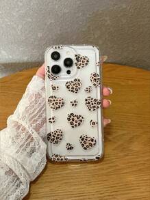 Leopard Print Heart Design Shockproof Phone Case With 1 Lanyard Strap, Compatible With Iphone 16 Pro Max, 15, 14, 13, 12, 11 Pro Max, XS Max, X, XR, 8, 7, Plus, Mini, Ideal As Birthday Gift For Girlfriend, Boyfriend Or Self-Use