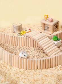 1 件仓鼠围栏实木格子梯，多种长度选择（20 厘米/30 厘米/40 厘米/50 厘米），木制拱桥隐藏围栏隧道装饰，仓鼠景观配件，小宠物用品 - 彩色 - 查看 9