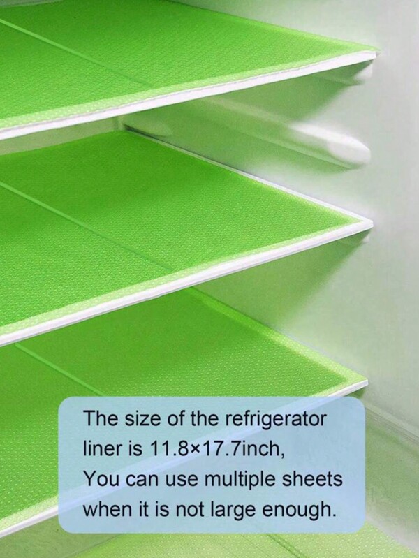 4pcs Waterproof Refrigerator Liner, Rectangle Moisture-Proof Pad, Washable Fridge Mat, Placemat For Home Little Daisy And Lemon Pattern(Green) For School,Office,Household,Travel