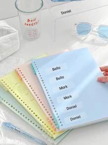 90 件定制透明贴纸，带自定义名称，可爱卡通图案防水抗撕裂贴纸，个性化标签，完美的节日办公室创新学校用品，密封，免烫，可重复使用，粘性精致，可爱，可爱 - 彩色 - 查看 5