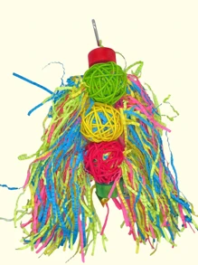 3 piezas/set Juguete de masticar con diseño trenzado de color al azar pájaro para loro para jugando