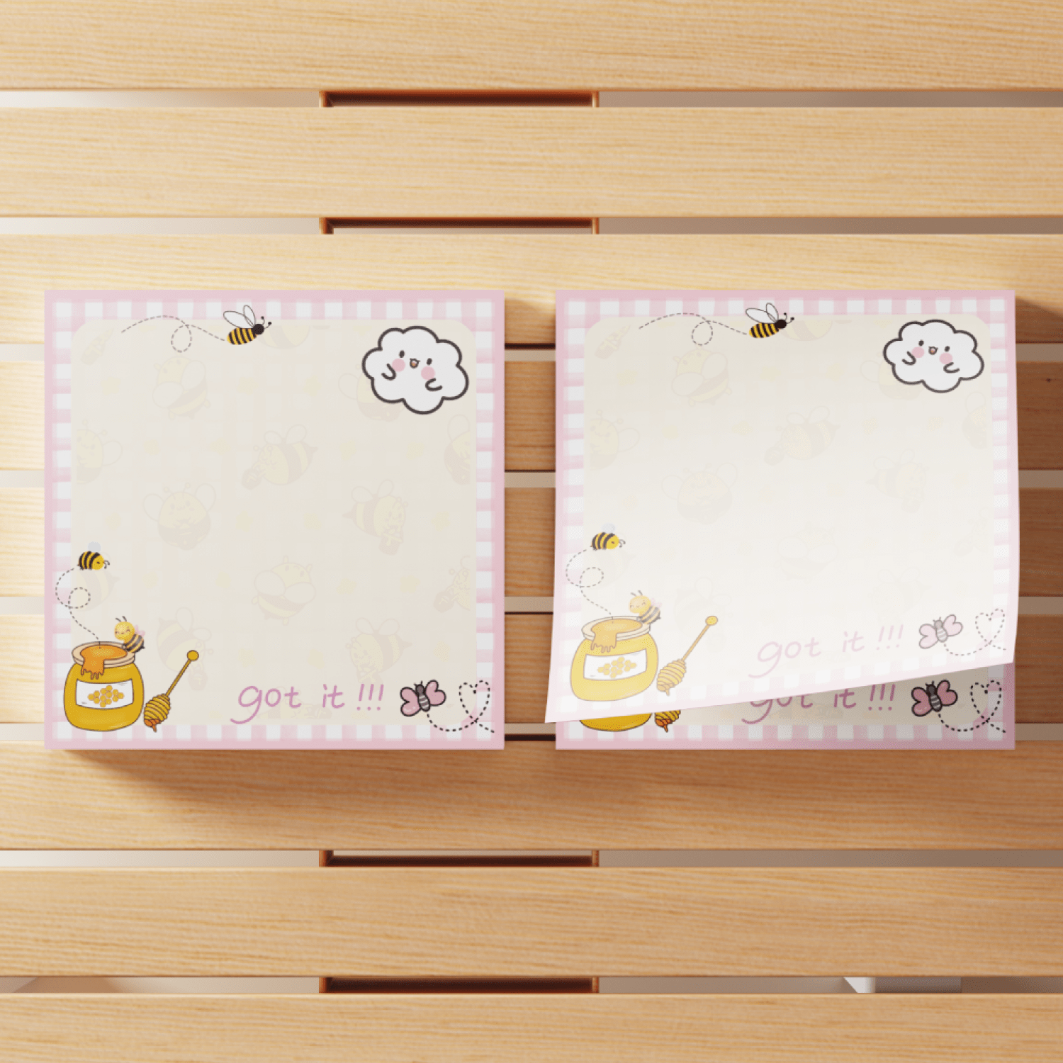 4pcs Bee Sticky Notes 3x3 Inch Cute Bee Note Pads Adhesive Bee Memo ...