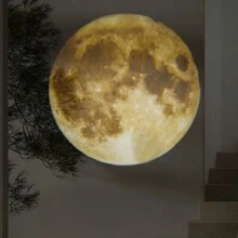 1 Pc Moon Projection Night Light, Bedroom Decor LED Moonlight Lamp, Romantic Atmosphere Lighting, Space Themed Party, Button Control, Battery Powered, Suitable For Holiday Bedroom/Living Room Decor (Batteries Not Included)