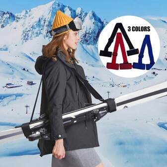 Durable Nylon Ski Strap, Portable Ski Strap - Adjustable Shoulder Back And Handheld Support, Suitable For Outdoor Activities In Winter