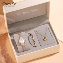 ColevKie 1st Dameshorloge van roestvrij staal met roségouden meshband, waterdicht quartzhorloge, modieus en romantisch, geschikt voor dagelijks gebruik