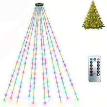 1 Pc Christmas Tree Light, Waterfall Christmas Light, USB Powered Christmas Light With Remote Control And Timer, 6.6ft Hanging 200 LED Dimmable Multi-Mode Christmas String Lights, Suitable For Holiday Party Decoration Christmas Decoration XMAS Decor Christmas Tree Gift Decor Thanksgiving Wedding Home Decor Home Decor Fall Decor Autumn Decor Birthday Decorations For Gifts Party Supplies Indoor Outdoor Garden Holiday Festival Decor Halloween Decor Wall Decor Halloween Ornaments
