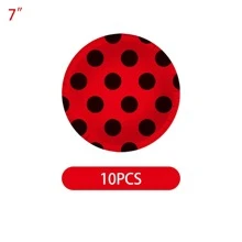 Zestaw 10/20 sztuk artykułów imprezowych z motywem biedronki, w tym 7"/9" czerwone z czarnymi kropkami papierowe talerze, serwetki, kubki z biedronką, odpowiednie na przyjęcia urodzinowe, spotkania rodzinne, pikniki, Boże Narodzenie, obchody Nowego Roku