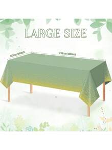 3/1 Pack 54"X108" Sage Green And Gold Plastic Tablecloth, Green Disposable Table Cloth For Rectangle Tables, Gold Stamping Dot Light Green Tablecloth For St. Patrick's Day Bride Shower Birthday Wedding Party Decorations - Multicolor - View 10