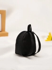 1pc Mini Accessory Backpack Coin Purse Mini Hanging Decoration Small Backpack, Mini Portable Small Bag - Black - View 6