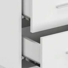 Sleek High Gloss White Wall Mounted Bedside Cabinet Storage Solution - White - View 6