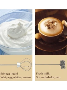 Mixer Portátil Misturador para Leite, Bebidas e Ovos (2 Refis) - Preto - Visão 9