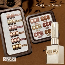 1件/6件套 15毫升金色渐变猫眼指甲油凝胶光疗凝胶可卸指甲磁性凝胶指甲油美甲DIY家用沙龙级产品 - 不含磁棒 - 彩色 - 查看 3