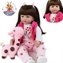 antboat Baby Doll, 20-Inch Large Realistic Cute Soft Body Baby Doll, Suitable For Girls Over 3 Years Old In Real Life Baby Dolls And Accessories Gifts, Play With Children, Collect, Perfect Christmas Gift - 彩色 - 查看 4