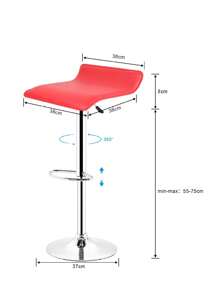 A Set Of 2 Bar Stools With Adjustable Height From 63-83cm, Dining Chairs, 38x38cm Faux Leather Seats And Sturdy Metal Legs, 360° Swivel Seats, Ideal For Bars, Pubs, Cafes Or At Home