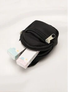 1pc Mini Accessory Backpack Coin Purse Mini Hanging Decoration Small Backpack, Mini Portable Small Bag - Black - View 4