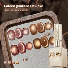 XEIJAYI 15ML 金色渐变猫眼指甲油凝胶 光疗凝胶 可卸磁性指甲油 DIY美甲 适用于沙龙和家庭 - 不含磁棒 - 彩色 - 查看 5