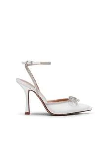 DREAM PAIRS Women's High Heels Destiny Closed Toe Strappy Heels Sexy Rhinestone Ankle Strap Pumps Wedding Bridal Party Dress Shoes - 白色 - 查看 2