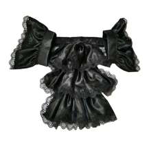 Set de jabot și manșete din satin cu volane, detașabil pentru adulți