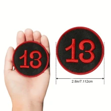 1 件 13 号钩环刺绣补丁，适用于帽子衬衫夹克服装背包牛仔裤 - 混色 - 查看 2