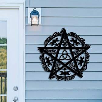 HELLOYOUNG Pentagram Triple Moon Iron Wall Art - 1 Pc Metal Wall Decor Sculpture, Star Modern Home Decoration, Office Wall Hanging, Housewarming Gift For Her Home Decor, Room Decor, Wall Decor