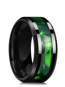 Fashionable Couple Rings, Romantic Green Ring For Women, Stainless Steel Celtic Dragon Ring For Men, Wedding Jewelry