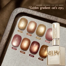 XEIJAYI 15ML 金色渐变猫眼指甲油凝胶 光疗凝胶 可卸磁性指甲油 DIY美甲 适用于沙龙和家庭 - 不含磁棒 - 彩色 - 查看 13