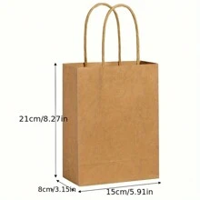 20 个优质牛皮纸袋，可重复使用，多功能手提包式礼品袋，适用于购物、外卖、储存和派对礼品包装 - 5.91 英寸 * 3.15 英寸 * 8.27 英寸 - 彩色 - 查看 4