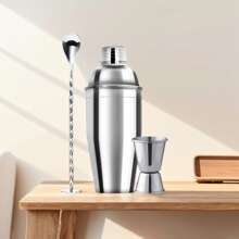 Ensemble de shaker à cocktails mixtes, mélangeur de martini professionnel, shaker à boissons, shaker en acier inoxydable épais, ensemble de shaker à cocktail de bar de 750 ml avec accessoires incluant un jaugeur, un pilon, un excellent cadeau pour le barman, le pendaison de crémaillère, Noël, la fête des pères
