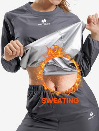 HOTSUIT Women's Sauna Suit Set, Includes Sauna Jacket, Sweatshirt, And Sauna Pants, Suitable For Fitness Exercises, Valentine's Day Gift