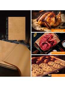 100/50pcs Greaseproof Baking Paper, Baking Sheet Air Fryer Liners, Non-Stick Greaseproof Pizza Sandwich Paper Food Wraps, Kitchen Gadgets For Cooking, Grilling, BBQ And Food Wrapping For BBQ, Picnic And Restaurant