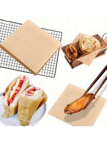100/50pcs Greaseproof Baking Paper, Baking Sheet Air Fryer Liners, Non-Stick Greaseproof Pizza Sandwich Paper Food Wraps, Kitchen Gadgets For Cooking, Grilling, BBQ And Food Wrapping For BBQ, Picnic And Restaurant