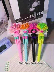 Zazumi 1 件/11 件创意互动拳击笔，爆炸嘴设计，1.0 毫米黑色墨水笔芯，按压式减压圆珠笔，有趣的生日、圣诞礼物 - 一份独特的礼物 - 彩色 - 查看 25