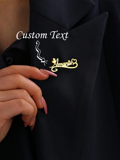 Personalized Name Brooch Love Customized Couple NameBrooch Men And Women Signature Brand Pin Brooch 2024 Best Gift