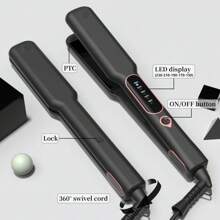 1 Pieza Plancha de Pelo Cerámica con Calentador PTC de Placa Plana de 1.5 Pulgadas, con 1 Guante y 2 Pinzas