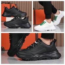 男士秋冬厚底增高鞋，休闲运动鞋，防滑轻便运动鞋，适合青少年夏季休闲、户外运动、度假旅行、毕业礼物、生日礼服配饰 - 多色 - 查看 11