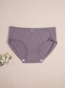 4 条装女士蝴蝶结纹理低腰多色性感可爱内裤休闲舒适三角裤 - 彩色 - 查看 4