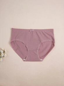 4 条装女士蝴蝶结纹理低腰多色性感可爱内裤休闲舒适三角裤 - 彩色 - 查看 6