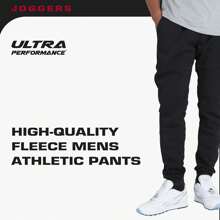 3 Pack Fleece Active Tech Joggers For Men, Mens Sweatpants With Zipper Pockets - Black / Navy / Wine - View 3