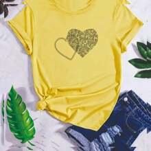 T-Shirt, Baby Look Blusinha Temas Festivos, Réveillon, Coração Copa do Mundo Brasil - BABY LOOK AMARELA - Visão 1